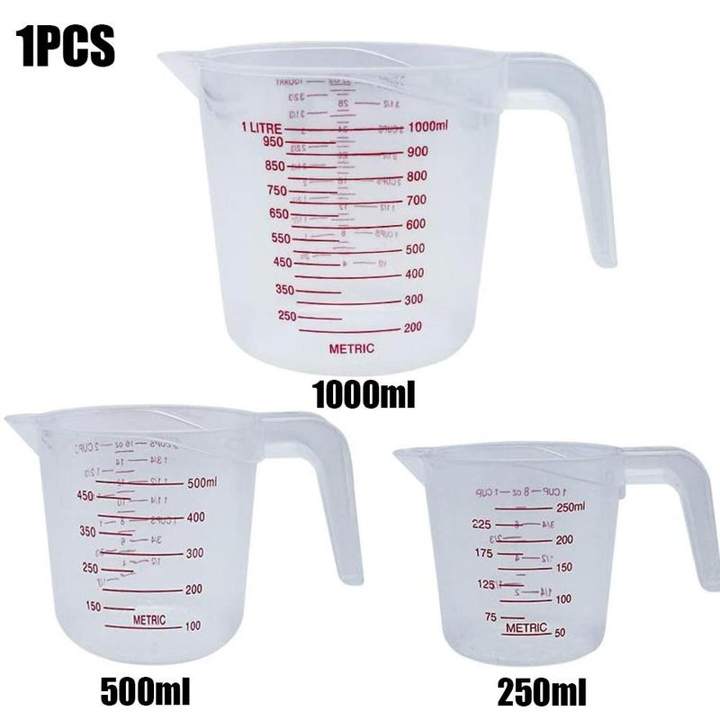 1pc Plastic Measuring Cup Maatbeker Kruik Giet Uitloop Tool Cup Met Oppervlak Kwaliteit Levert 250/500/100ml Keuken Z8P0
