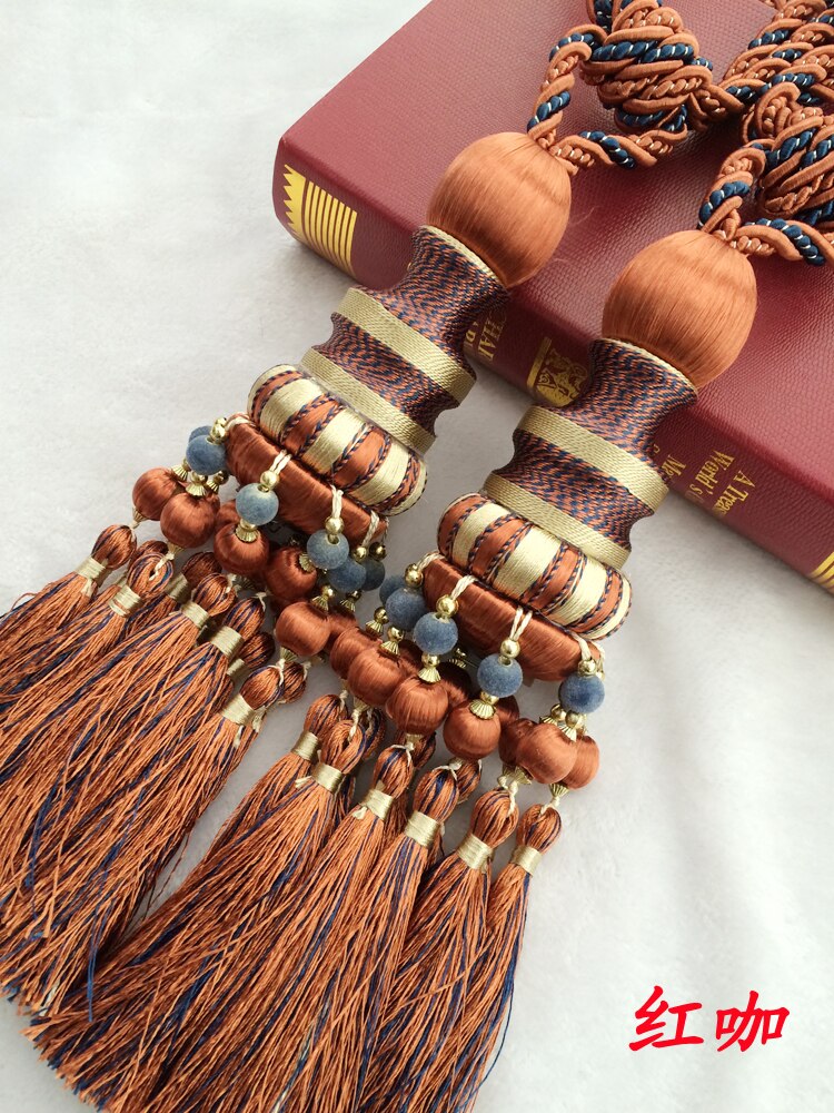 2 stuks Gordijnen Opknoping Ballen Riem Europa Gordijnen Kwasten Hout Bal Gordijn Tieback Kwastje Bandages Borstels Gordijn Accessoires: 03