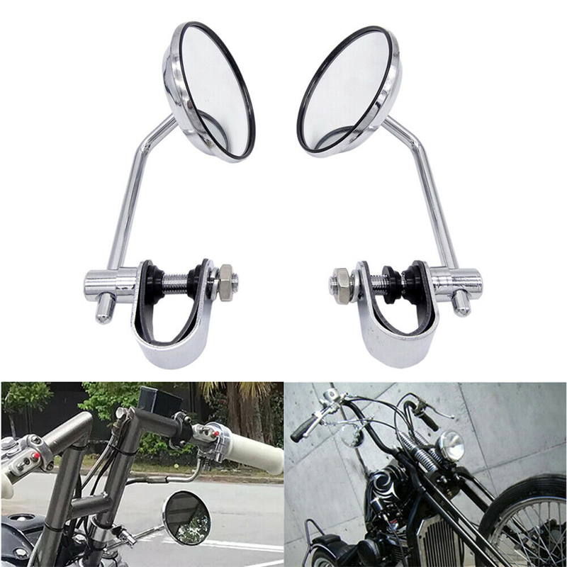 2 Stuks 7/8 "Stuur Ronde Achteruitrijcamera Zijspiegels Motorfiets Voor Bobber Cruiser Racer Cafe motorfiets accessoires