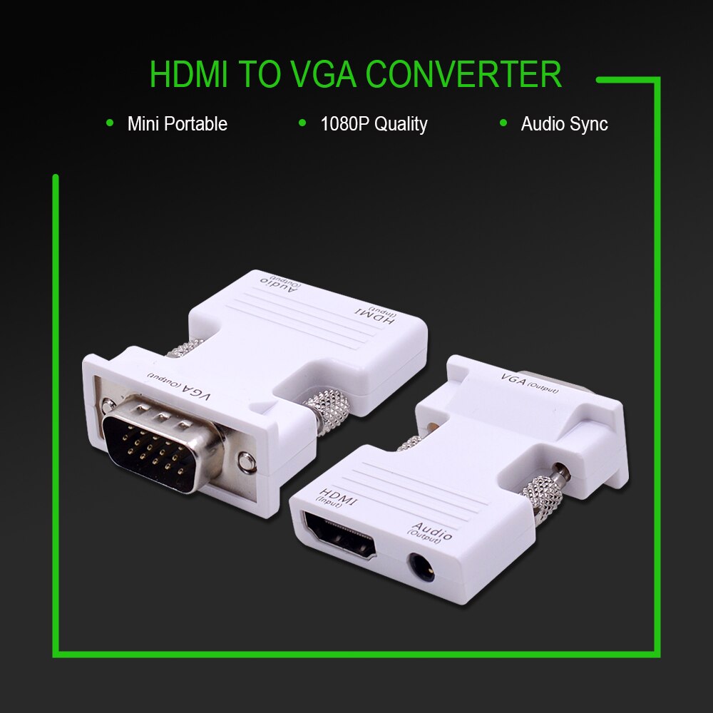 Hdmi Naar Vga Kabel Met Audio Hdmi Female Naar Vga Male Naar Computer Set-Top Box Converter Connector Voor pc Projector Speaker