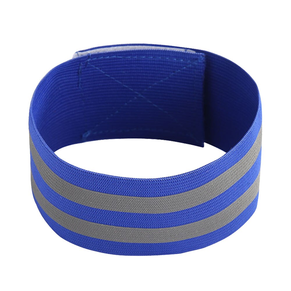1 stuk elastische polsbandjes reflecterende band 5cm brede waarschuwingsbanden voor nachtelijk hardlopen pols enkelbandjes veiligheid fiets reflecterende band: Blauw