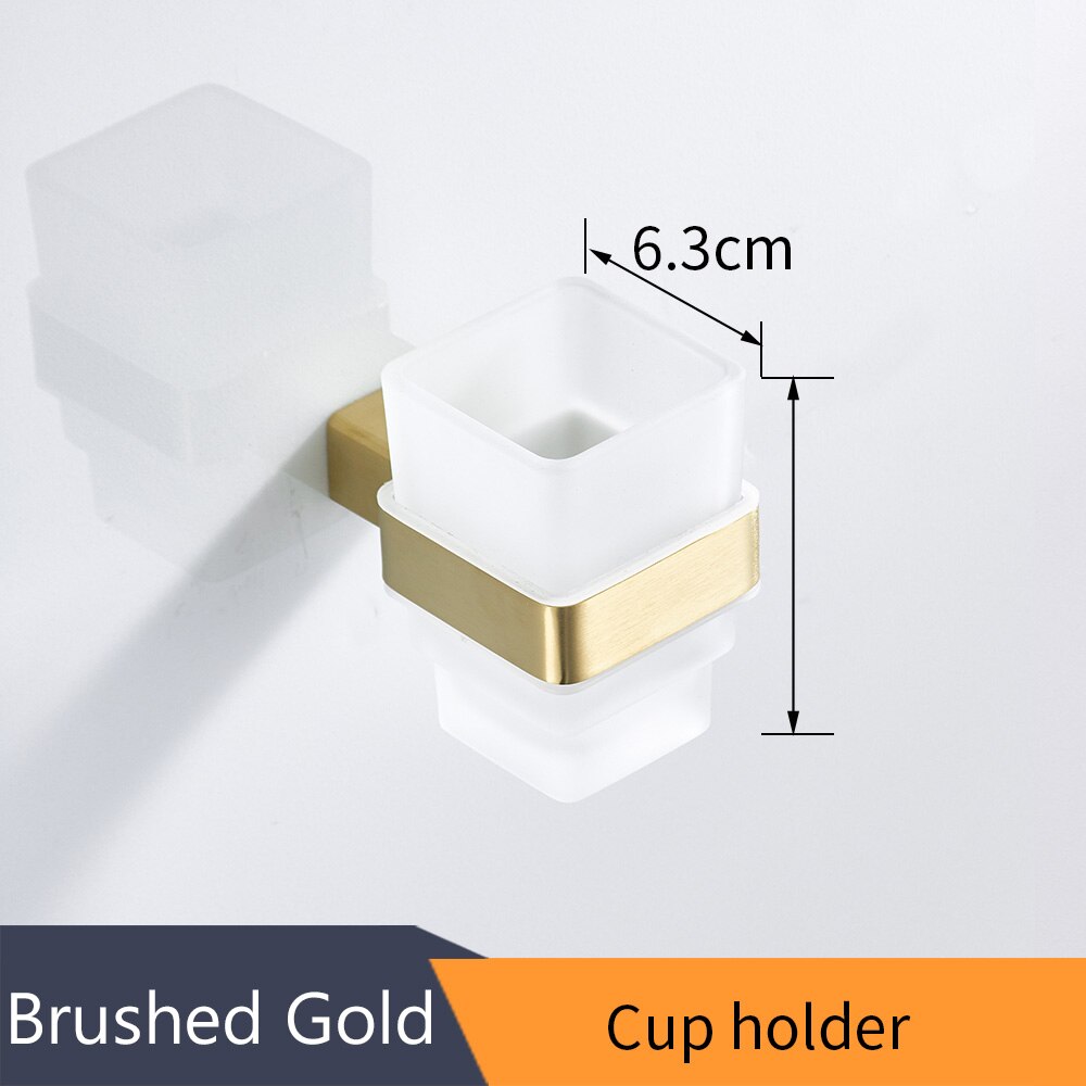 Badkamer Accessoires Bad Hardware Set Gouden Kleur Swan Toiletrolhouder Handdoekenrek Tissue Houder Papierrolhouder A08-630: Cup holder