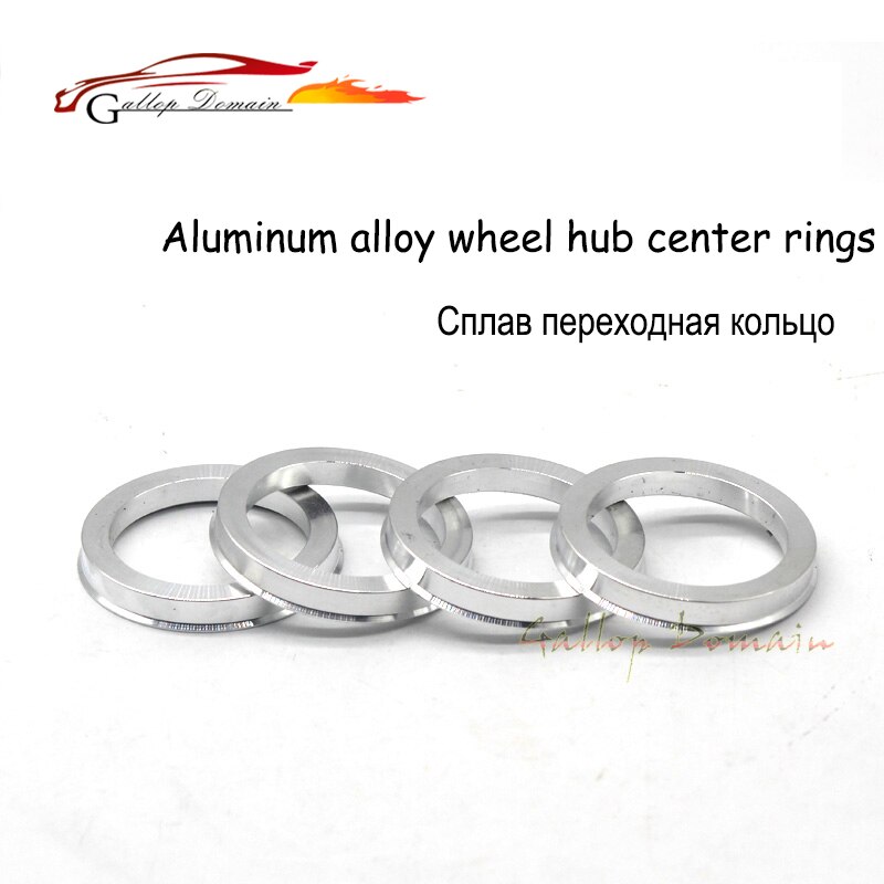 4 stykker / partier 65.1mm to 63.4mm navcentrerede ringe od = 65.1mm id = 63.4mm aluminiumsnavringe