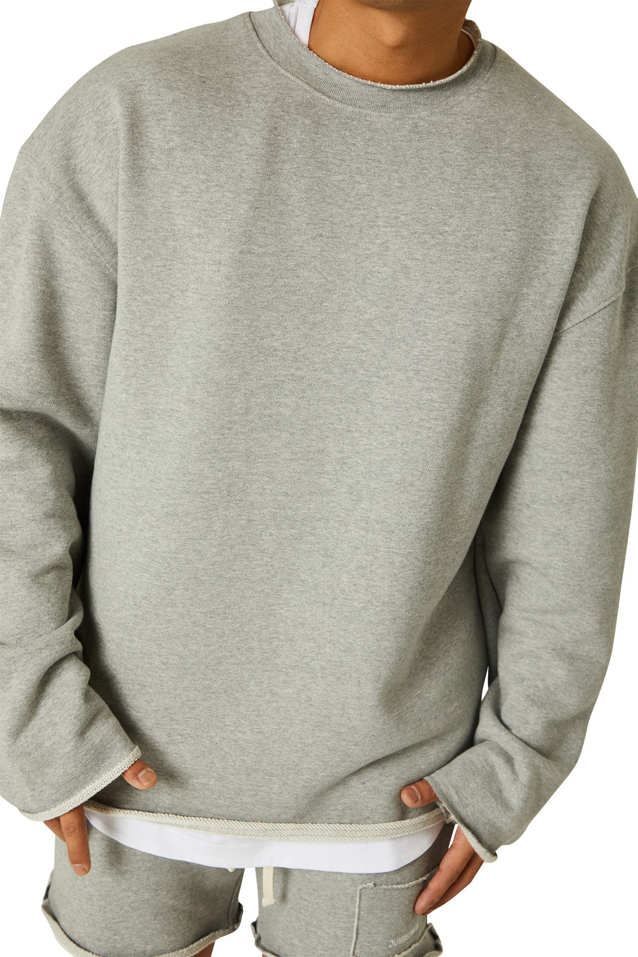 Fitness Spring and Autumn Sports Men's Leisure Training Running Loose Plus Size Pullover Long Sleeve Sweater Sweatshirt: XXL / Gray