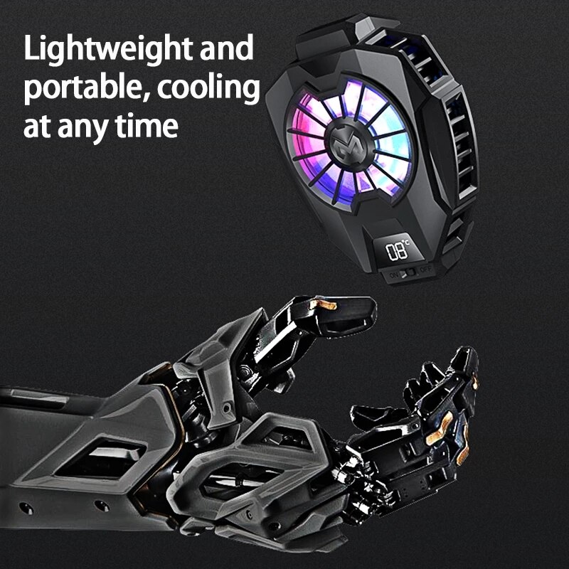 DL05 Mobiele Telefoon Gaming Fan Koeler Heatsink Led Digitale Display Draagbare Usb Type-C Gamepad Koelsysteem Radiator Warmte sink