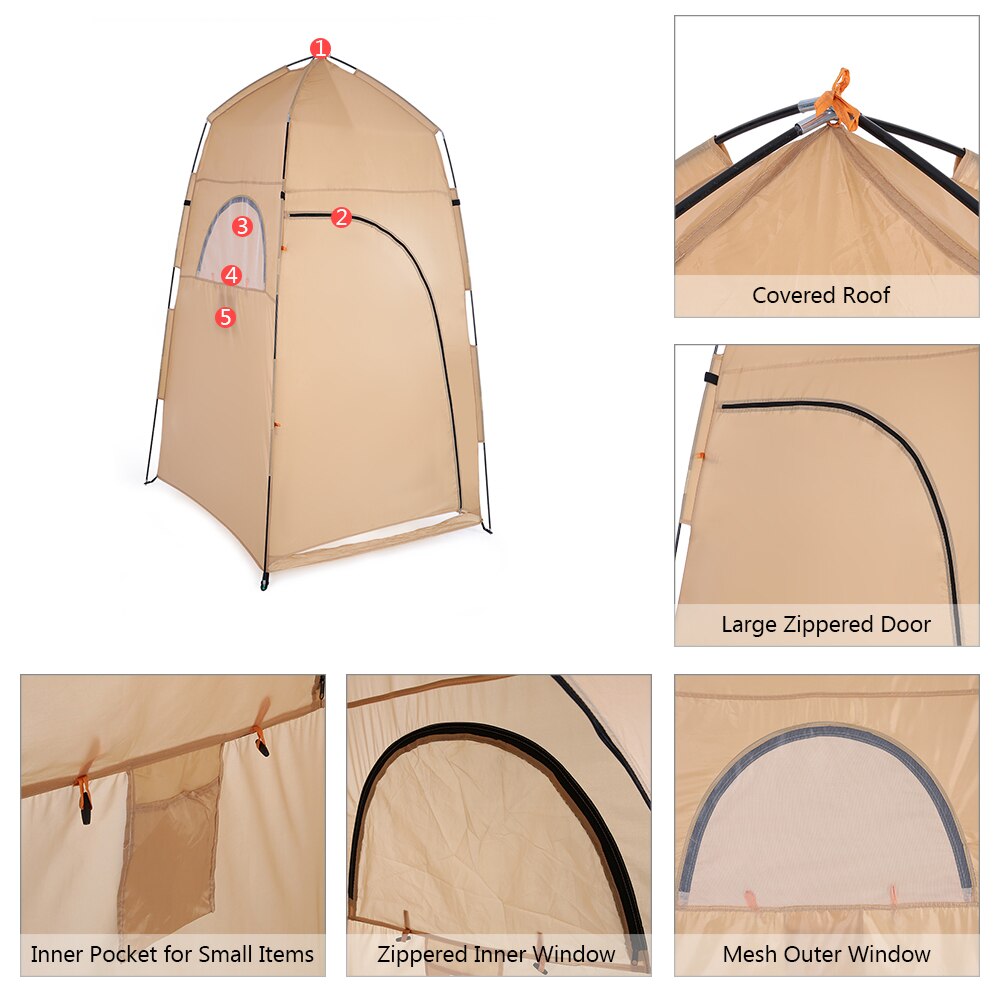 Tomshoo tragbare außendusche, badewanne, umkleidekabine, zelt, unterstand, camping, strand, privatsphäre, toilette, outdoor-campingzelt