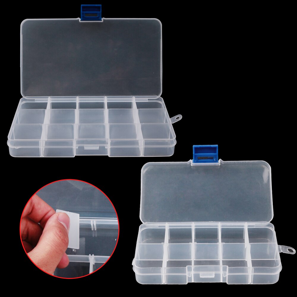 10 /15 Compartments Fishing Tackle Plastic Waterproof equipment Fish Lure fishing box for fishing Baits Adjustable Storage Box