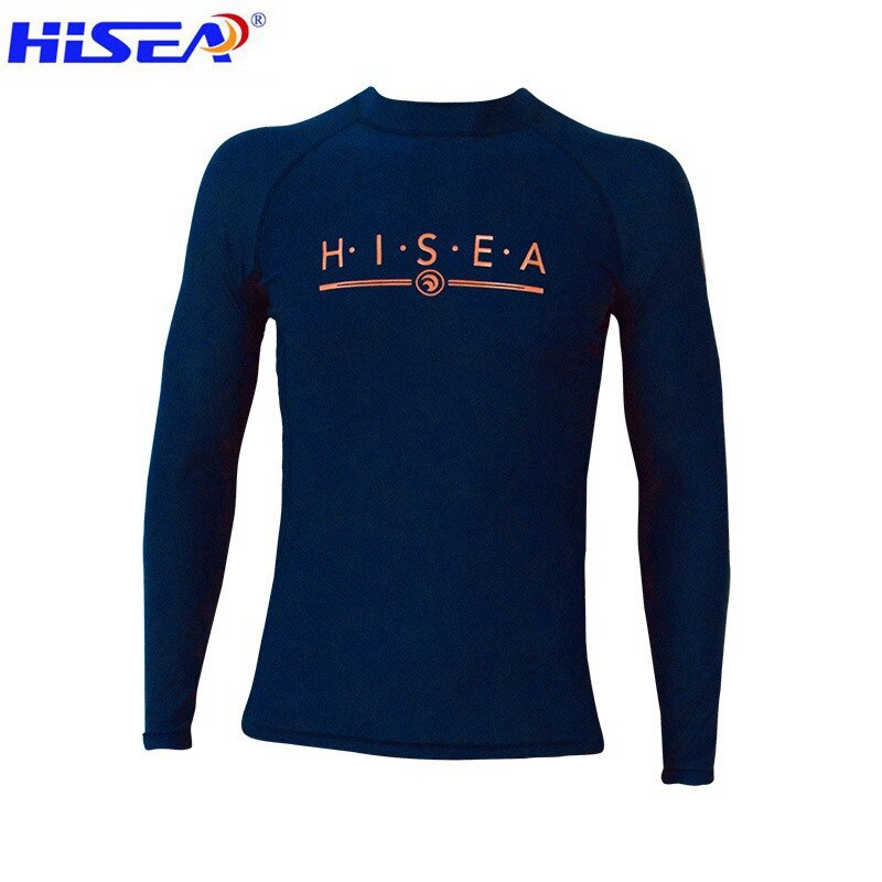 Hisea-traje de baño de manga larga para hombre, ropa de prevención a picadoras de medusas, camiseta de secado rápido para Surf UV, protector solar, playa, buceo: T-shirt S095 / M