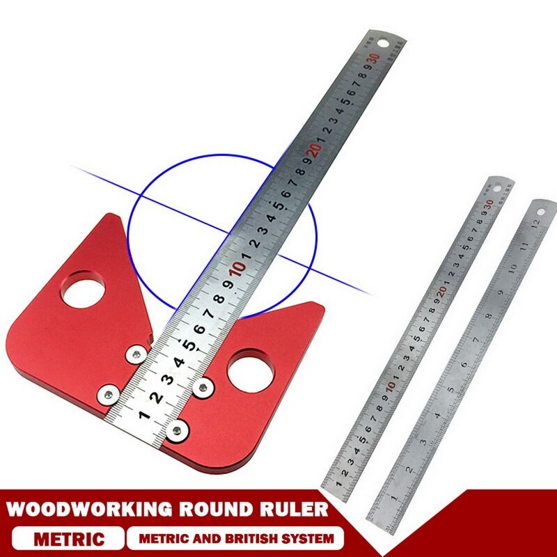 45 graden hoek ronde middenlijn metrisch/inch schrijfinstrument hout gelinieerd timmerman ronde hart liniaal lay-out meter houtbewerking doe-het-zelf gereedschap