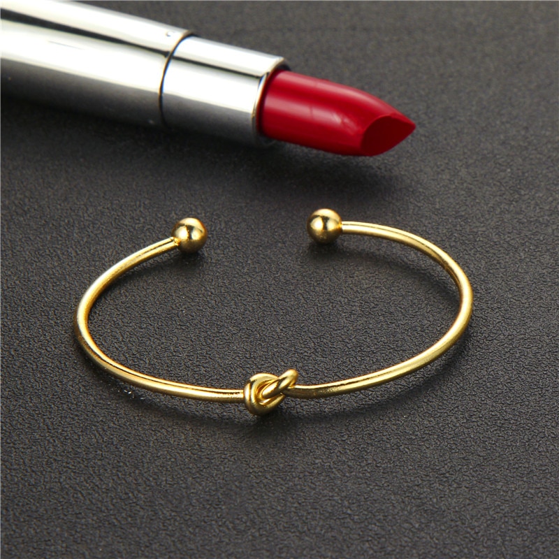 Tocona 2PCS/Set Opening Arrow knot Charm Cuff Bracelets Set for Women Gold Alloy Bracelet Bangle Boho Jewelry Accessories 6127