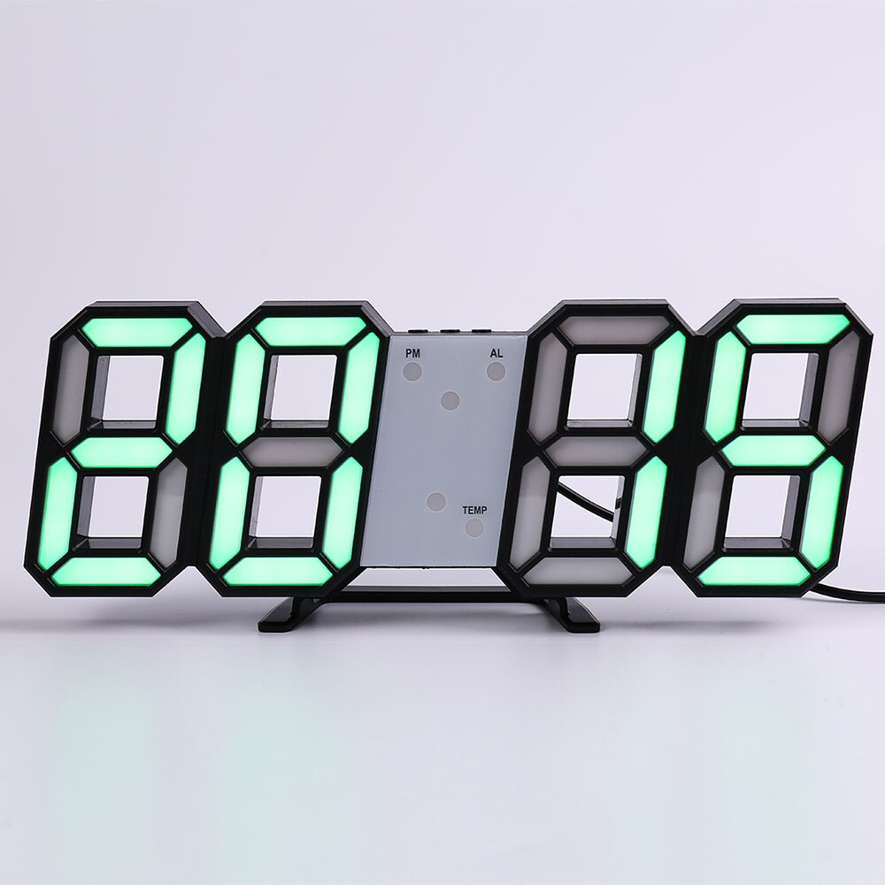 Wall Clock Watch Clock 3D Led Digital Modern Living Room Decor Table Alarm Nightlight Luminous Desktop