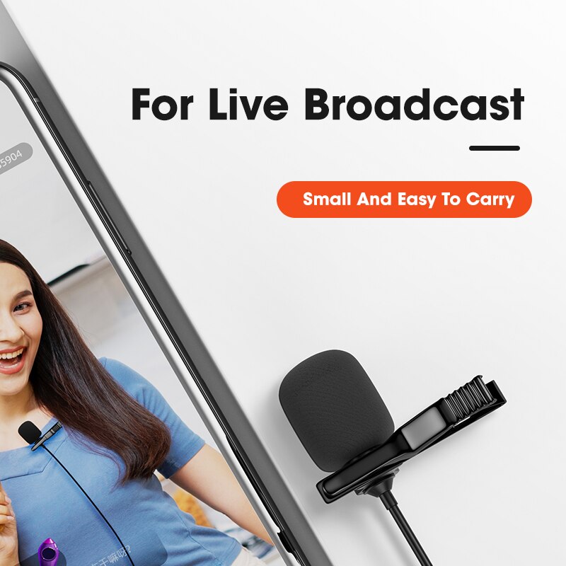 3.5mm Mini Microphone With Monitor Earphones For Tiktok Lavalier Lapel Clip Portable Mic Hands Free Audio Mic