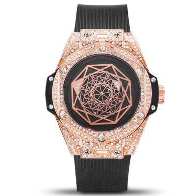 Kimsdun Luxe Diamant Horloge Voor Mannen Hip Hop Iced Out Horloge Mannen Quartz Horloges Rvs Dial Leather Horloge man