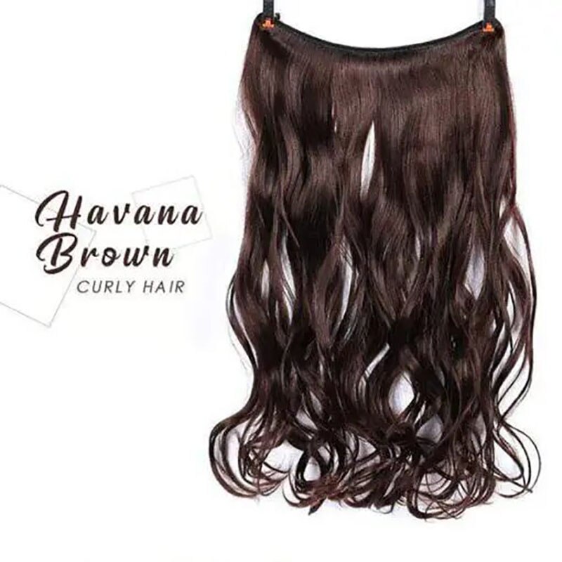 22 pouces femmes vague Extensions de cheveux Secret cheveux Extension bande synthétique naturel caché Secret Invisible fil cheveux pièce sans pince: A5