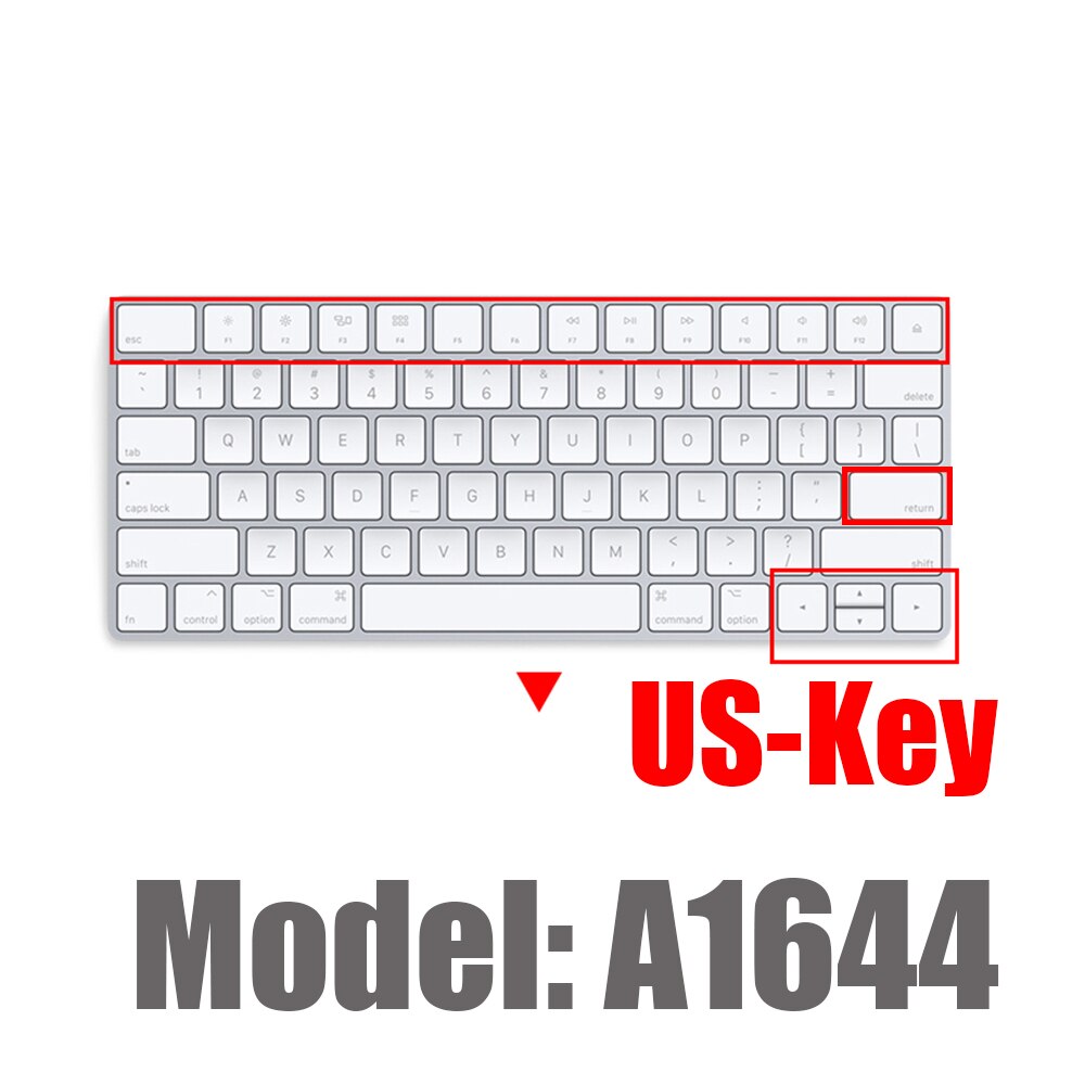 Keyboard Cover Voor Apple Imac Draadloze Bluetooth Magic Keyboard Case Siliconen Clear Eu Ons Film A1314A1644 A1843 A1243 Protector: US-Key A1644