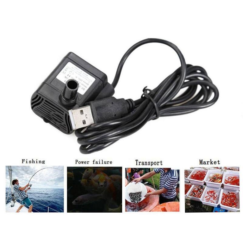 Ultra-Quiet Mini Brushless Usb Water Pump 5V 70Cm Submersible Fountain Aquarium Circulating