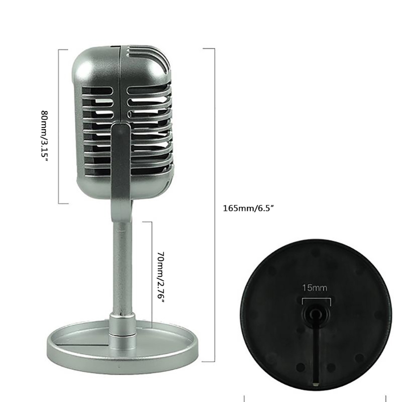 Microphone rétro, décoration de Table, accessoires de Microphone Vintage, modèle pour enfants, jouet de fête, noir/or/argent P9JD