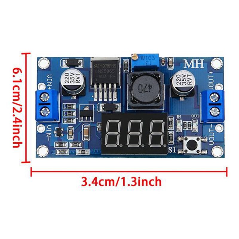 Adjustable Power Module LM2596S DC-DC Buck Regulator Converter Reduced Voltage Regulator Power Module 24V 12V To 5V 2A