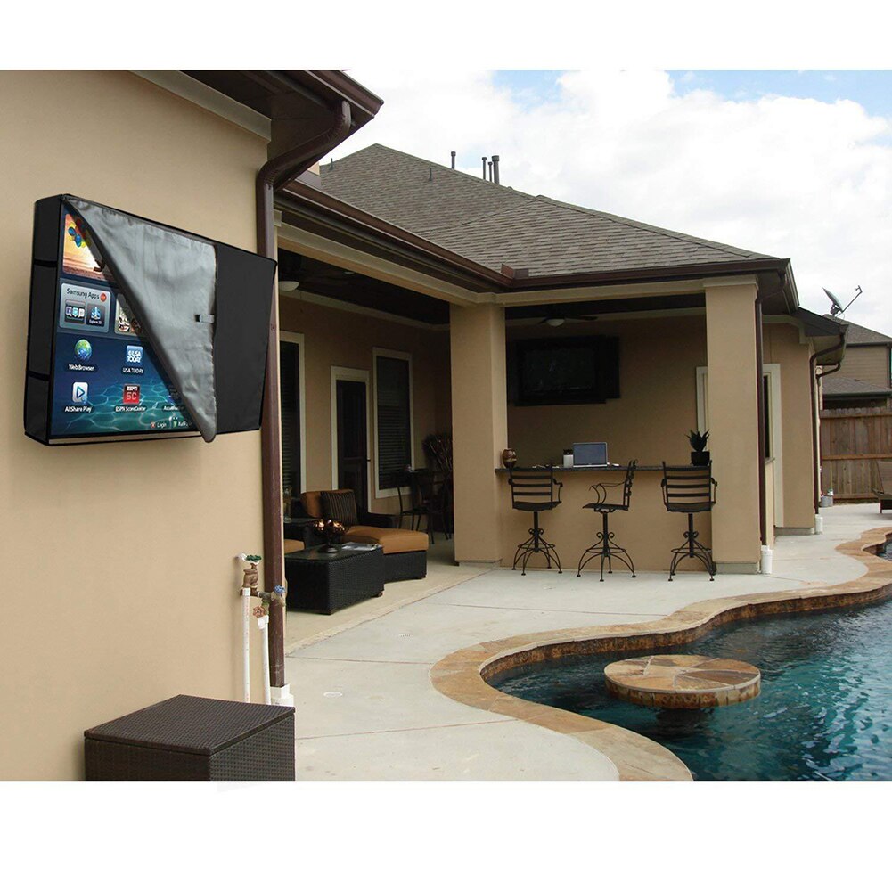 Outdoor Tv Cover With Bottom Cover Weatherproof Dust-Proof Material Protect Lcd Led Plasma Television Outdoor Tv Cover