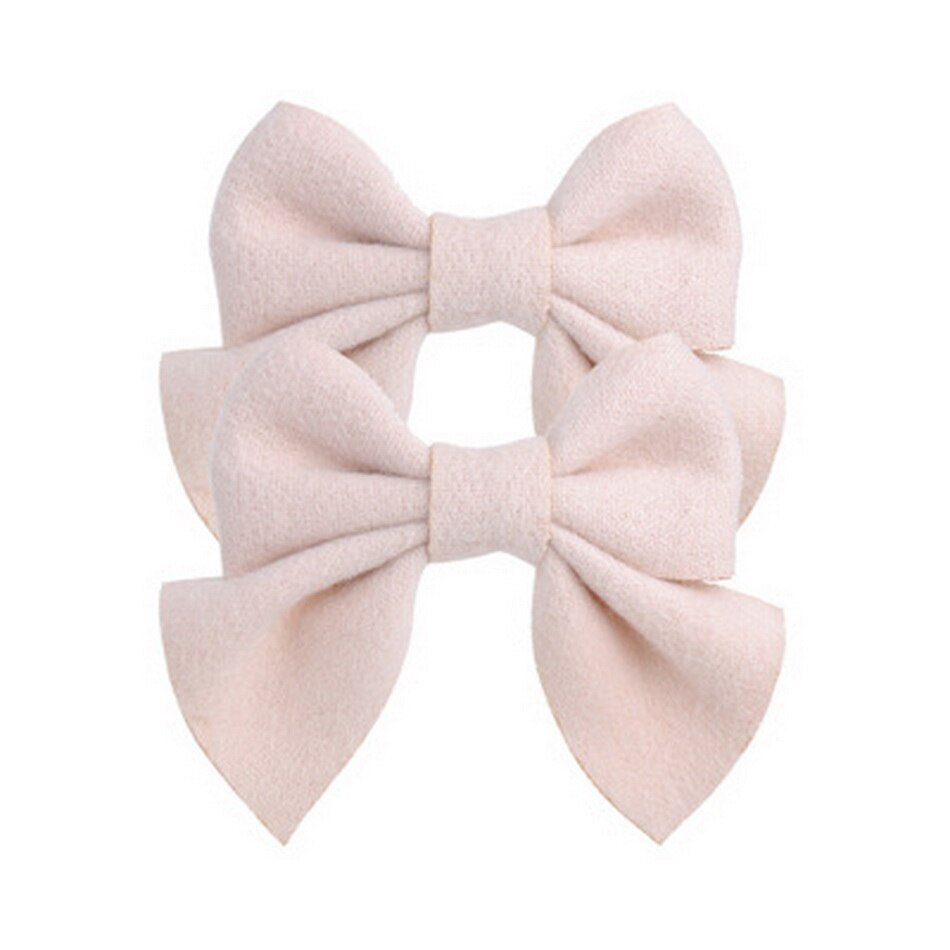 2 stuks/set schattige strik haarspeldjes voor kinderen effen haarstrikken haarspeldjes babymeisjes vlinder haarspeld peuter haarspeldje roze accessoire: Kleur 12