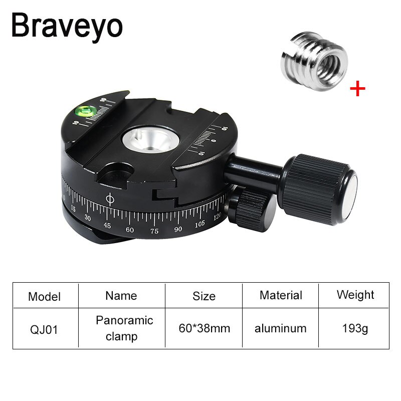 Kamera Klemme Panorama Schießen Klemme Einbeinstativ Stativ schnell Freisetzung Platte Montieren Drehen Klemme Für Arca Platte Dslr Kamera Stativ: QJ01 1PC