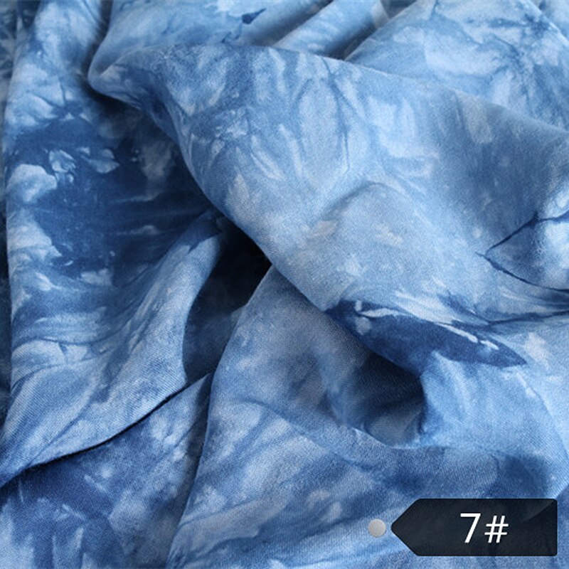 50x140cm cravate-teinture impression glace soie coton tissu Anti-rides tissu respirant couture tissu bricolage à la main Patchwork accessoires: 07