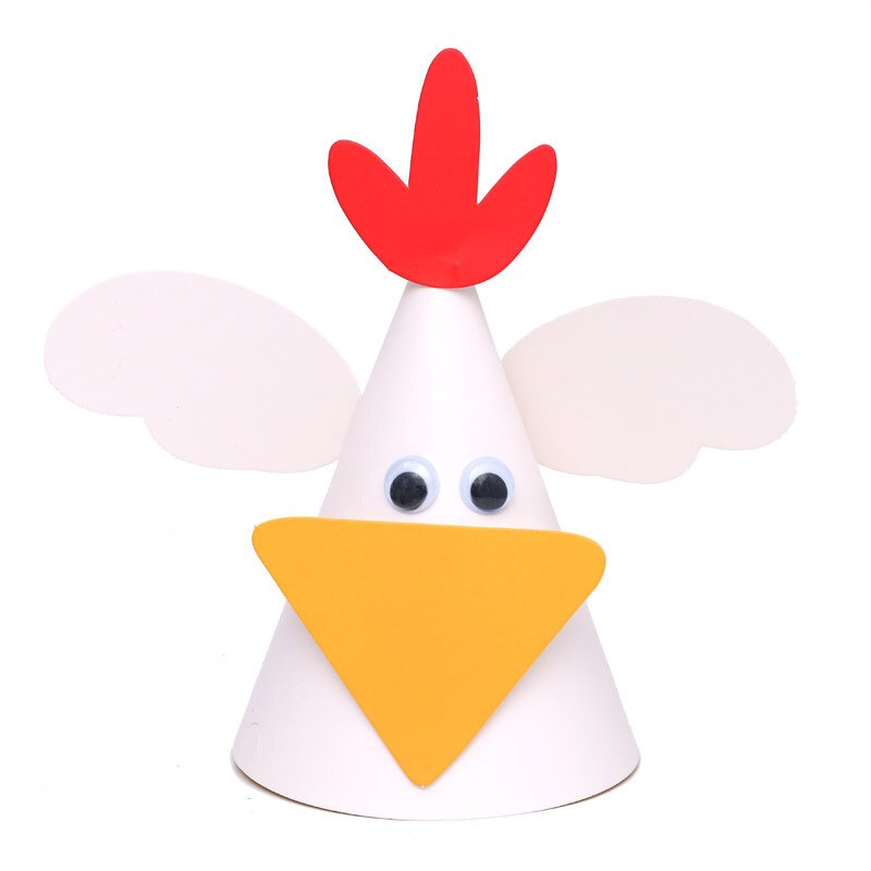 Diy Animal Theme Hat Set Cow Chick Children's Party Paper Card Cap Boy Girl Birthday Baby Shower Decor Supplies: 2