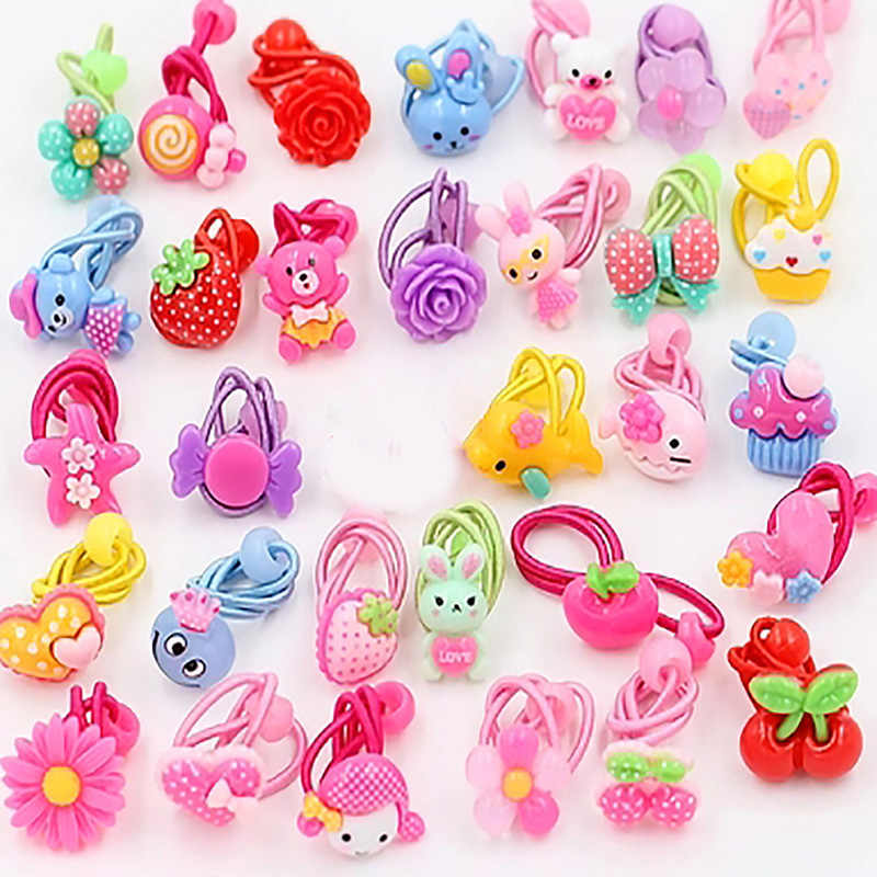10 unids/lote niños de dibujos animados elástico cintas del pelo para bebés chica de diadema arcos accesorios para el cabello niñas: 10pcs color random C