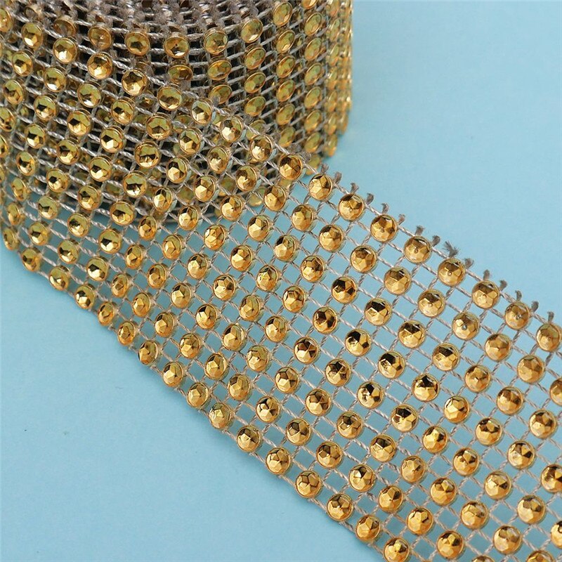 222 #4 CM * 2 M Diamond Mesh Wrap Lint Rhinestone Mesh Roll Tape Tulle Crystal Nuttig Wedding Engagement party Valentine Decors