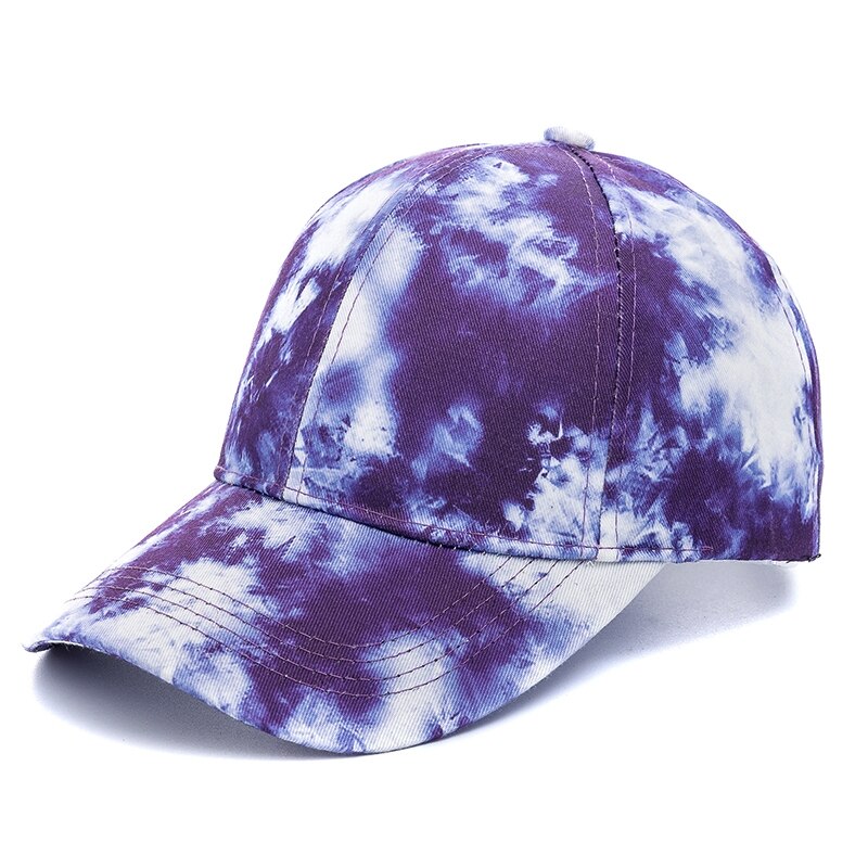 Udendørs afslappet tie dye kasketter til kvinder regnbuefarvet baseballkasket til kvinder streetwear sommerhat: Brun