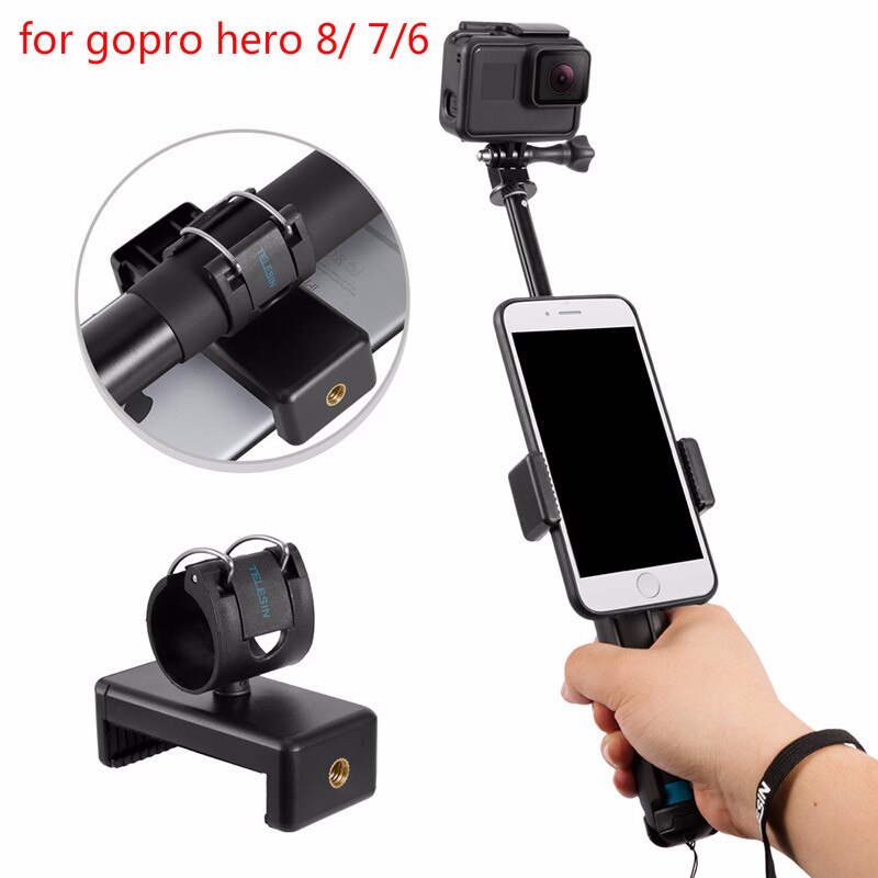 Extension Selfie Stok Mobiele Telefoon Clip Selfie Stok Statief Bluetooth Selfie Stok Statief Voor Gopro Hero 8/7/6 Sport camera