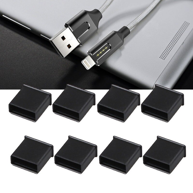 10Pc Usb Mannelijke Anti-Dust Plug Stopper Cap Cover Protector Deksel Zwart Plastic Dust Plug Kras Waterdichte Mobiele telefoon Accessoires