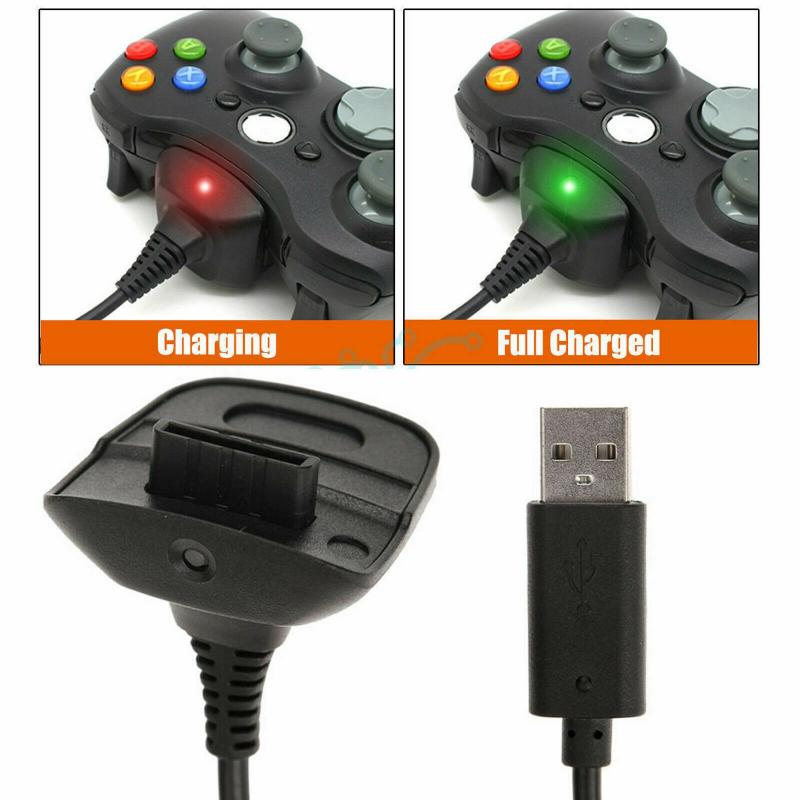 Zwart/Wit 4800Mah Draagbare Dubbele Oplaadbare Batterij + Usb Charger Cable Pack Voor Xbox 360 Draadloze Controller