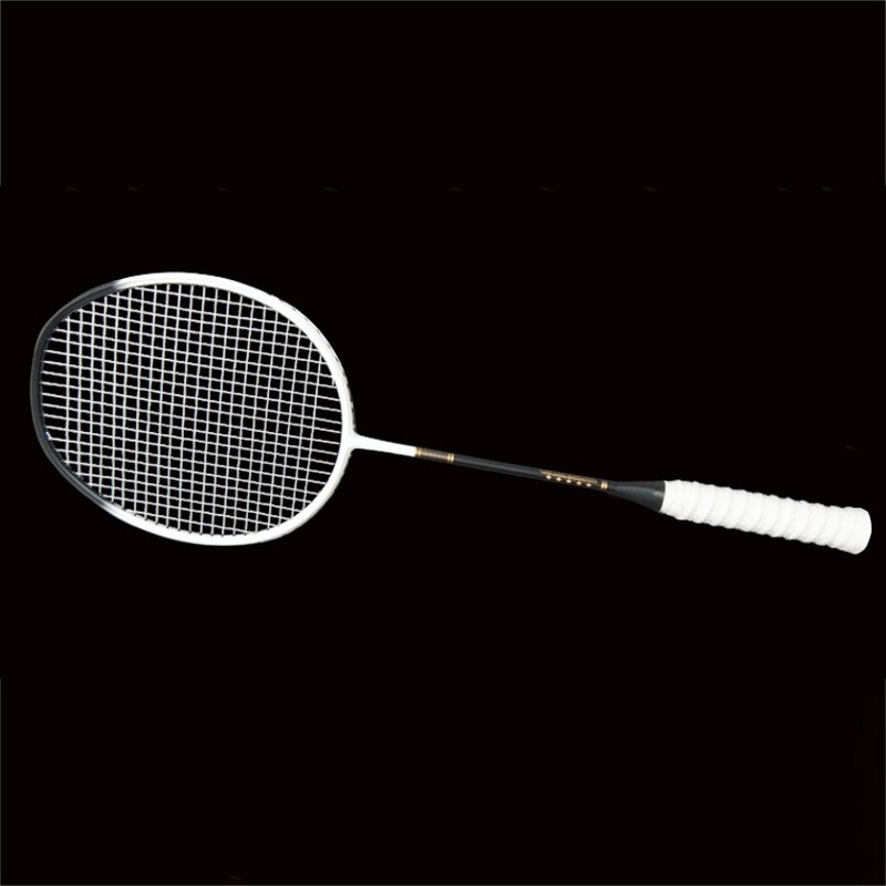 Full Carbon Badminton Racket 5U Single Badminton Racket Ultra-light Badminton Racquet For Competition Training: white