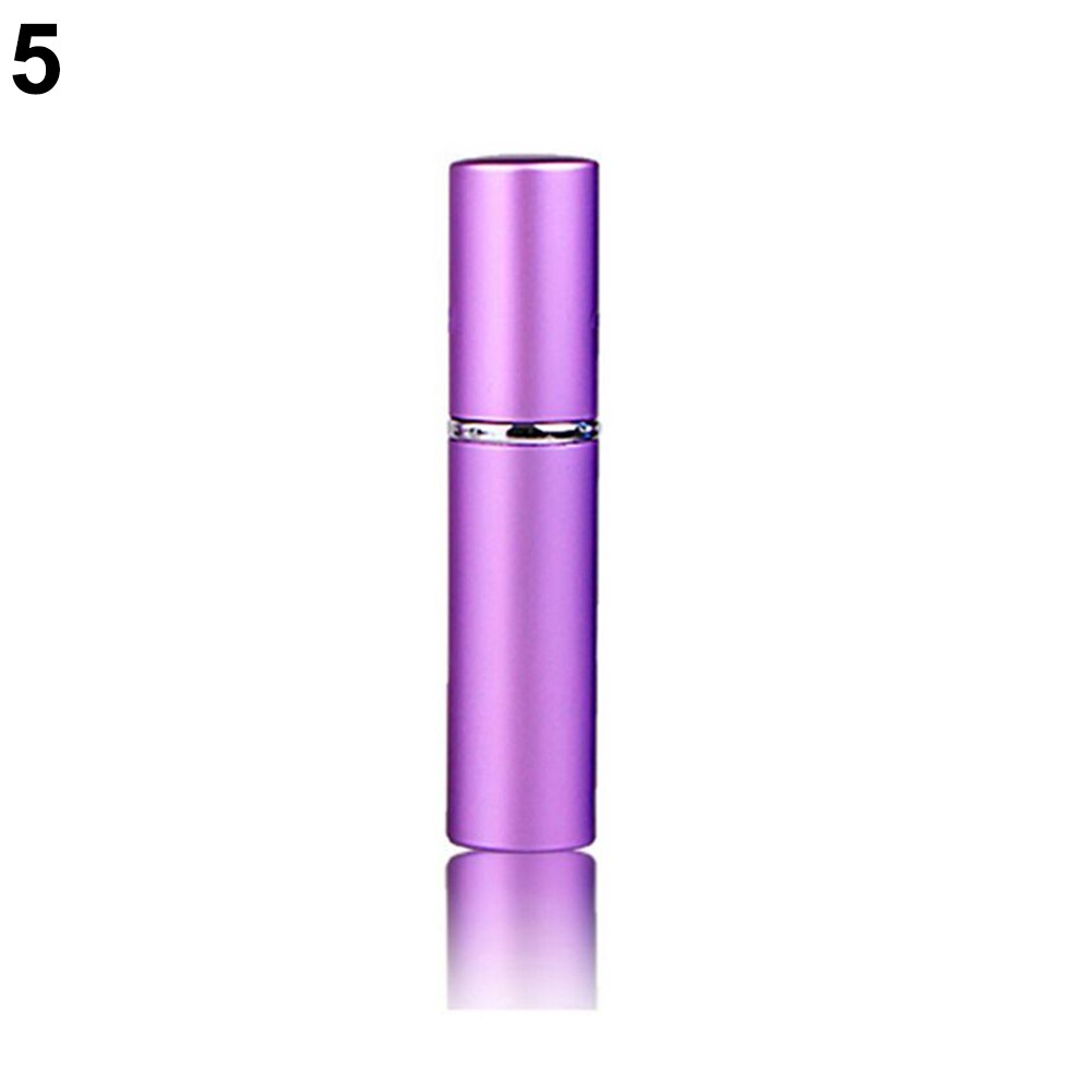 1Pc 5Ml Draagbare Mini Navulbare Parfum Glazen Fles Reizen Aluminium Spray Verstuiver Lege Metalen Parfum Verstuiver Spuit: Paars