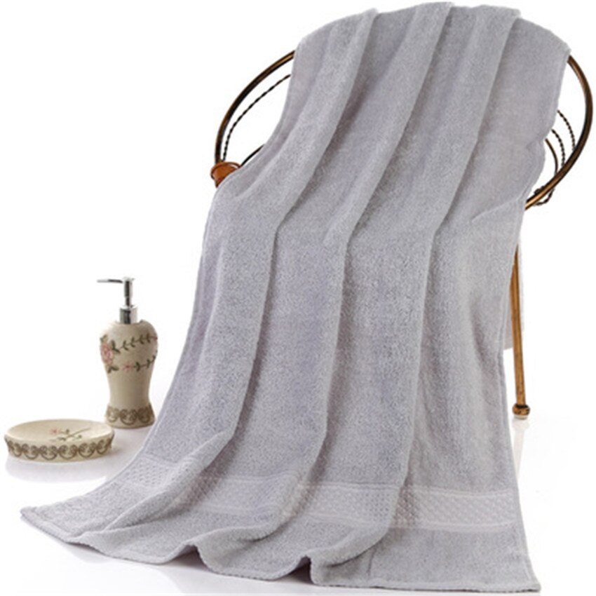 3 stuks effen 100%  katoenen badhanddoeken voor volwassenen grote strandhanddoek badkamer voor thuis lakens spa badhanddoeken: Lichtgrijs