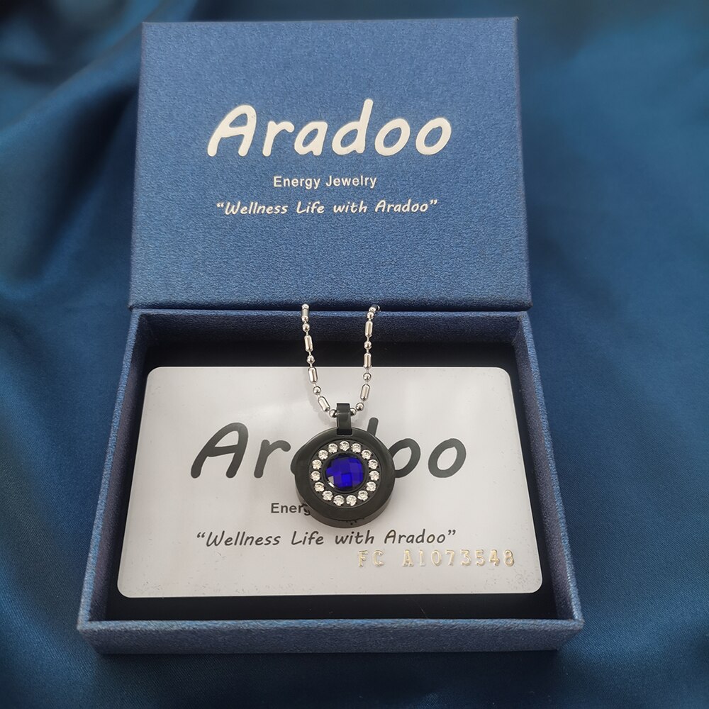 ARADOO Magnetic Health Energy Anti-Radiation Strengthen Immunity Stay Slim Improve Skin Magnet Pendant Necklace: Black