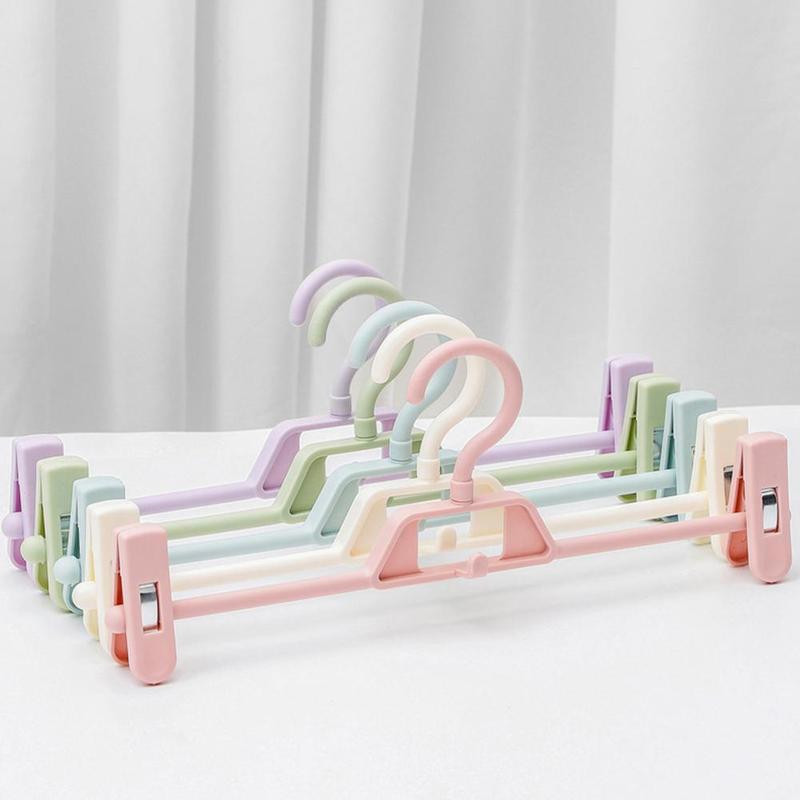 5 PCS Coat Hangers Clothes Closet Pant Trouser Skirt Multifunction Plastic Rack Non-slip Racks Storage Clip Drying Pants Ra V8Z7