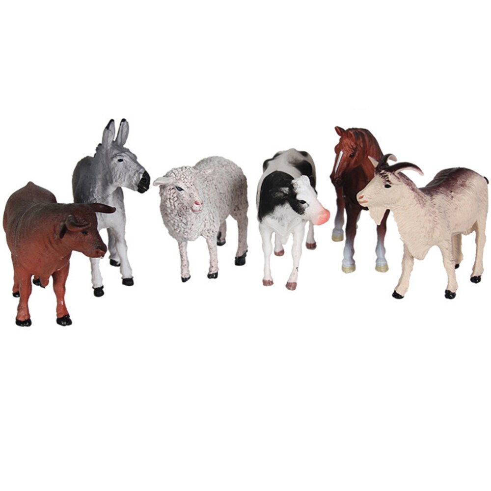 6 stuks speelgoeddieren in de vorm van een bos, plastic educatieve figuren, speelgoeddieren in de vorm van een bos, boerderijspeelgoed voor kinderen