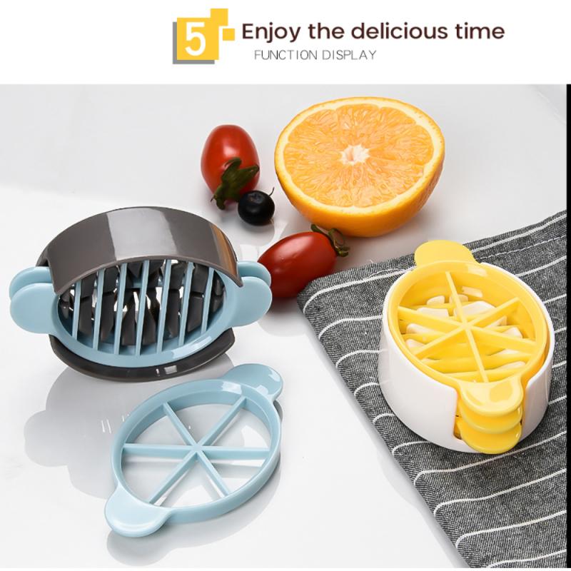 2 Colors Three In One Wheat Straw Egg Cutter Convenient Multifunctional Split Device Food Divider Slicer Egg Slicer Tool