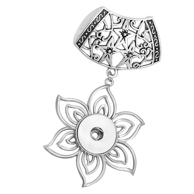 Heißer Hohl sterne schal anhänger Blume/Schneeflocke/Blatt anhänger für Schals schal fit 18mm snap tasten: XL0047