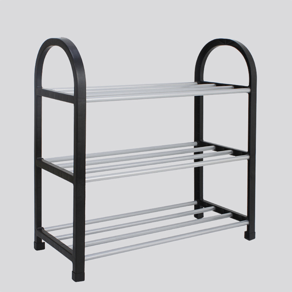 3 Layers/4 Layers Shoe Rack Aluminum Metal Standing Shoe Rack DIY Shoes Storage Shelf Home Organizer Accessories shoe rack: 3 Layers 50x20x42cm