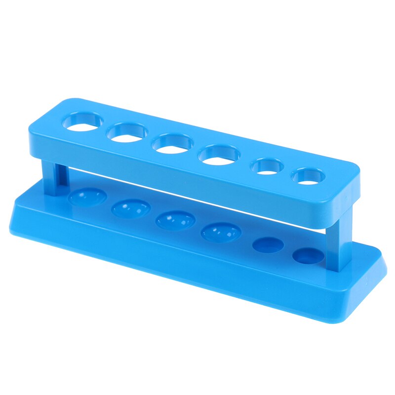 Plastic Test Tube Rack - 6 Holes - Clear Laboratory Stand - School Lab Equipment