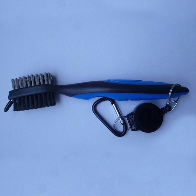Brosse de nettoyage de Club de Golf Double face avec porte-clés pour Club de Golf avec outil de tyrolienne rétractable: BL