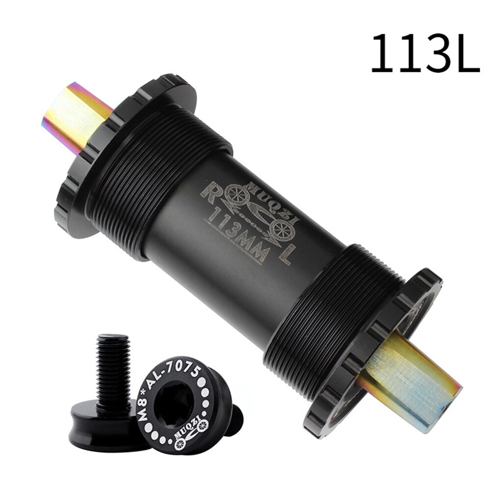 Titanium Alloy Bike Bottom Bracket 103/107/110/113/119/122mm Mountain Bike Road Bike Bottom Bracket Bicycle Parts: Light Yellow