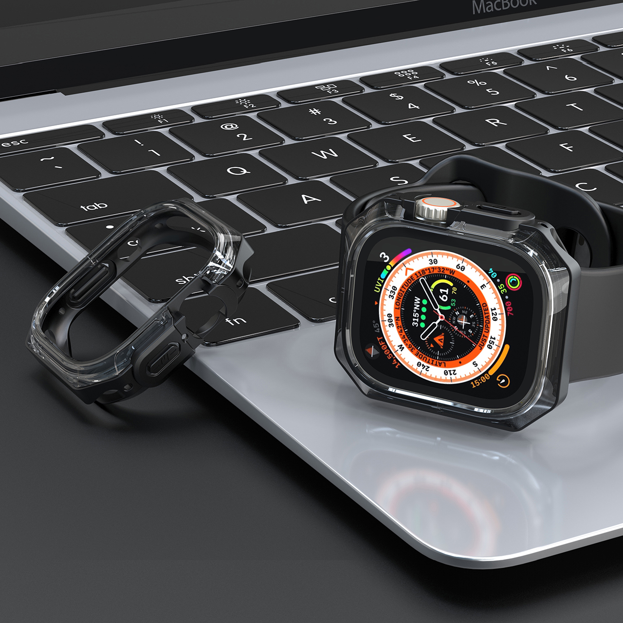 Til hello watch 3 plus etui beskyttelsescover pc+tpu gennemsigtigt tofarvet pansret uretui  h12 dt8 microwear ultra 3 smartwatch