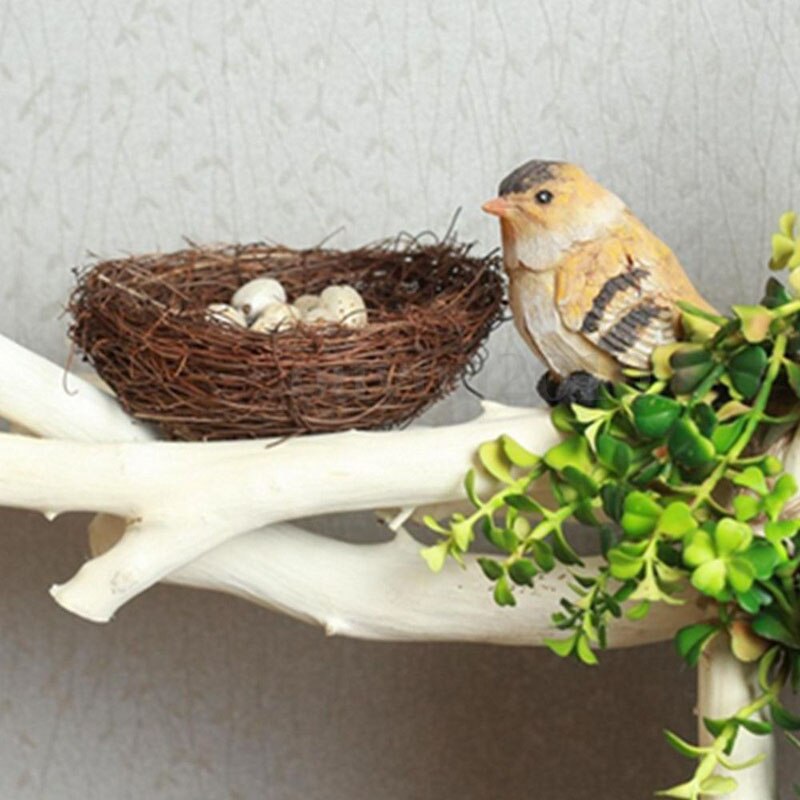 1PC Cute Handmade Vine Brown Bird Nest House Nature Craft Home Decoration