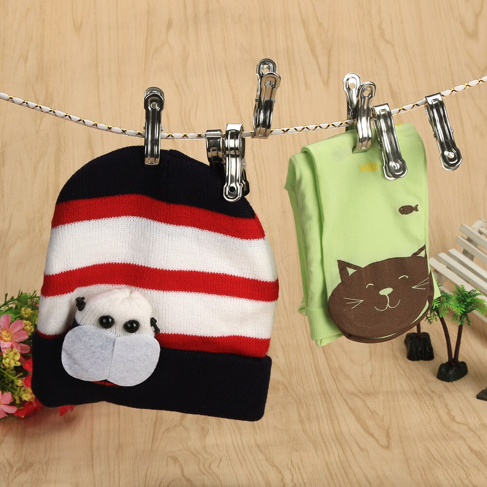 Mollette da 10 pezzi clip per asciugamani da spiaggia in acciaio inossidabile per evitare che l'asciugamano soffii attraverso le mollette da bucato