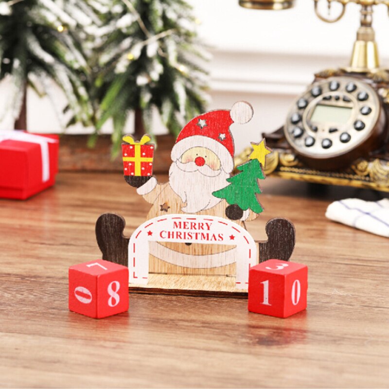 Ornamenten kalenders kerstversiering kerstman houten ornament rekwisieten decoratie licht ornamenten kalender hanger