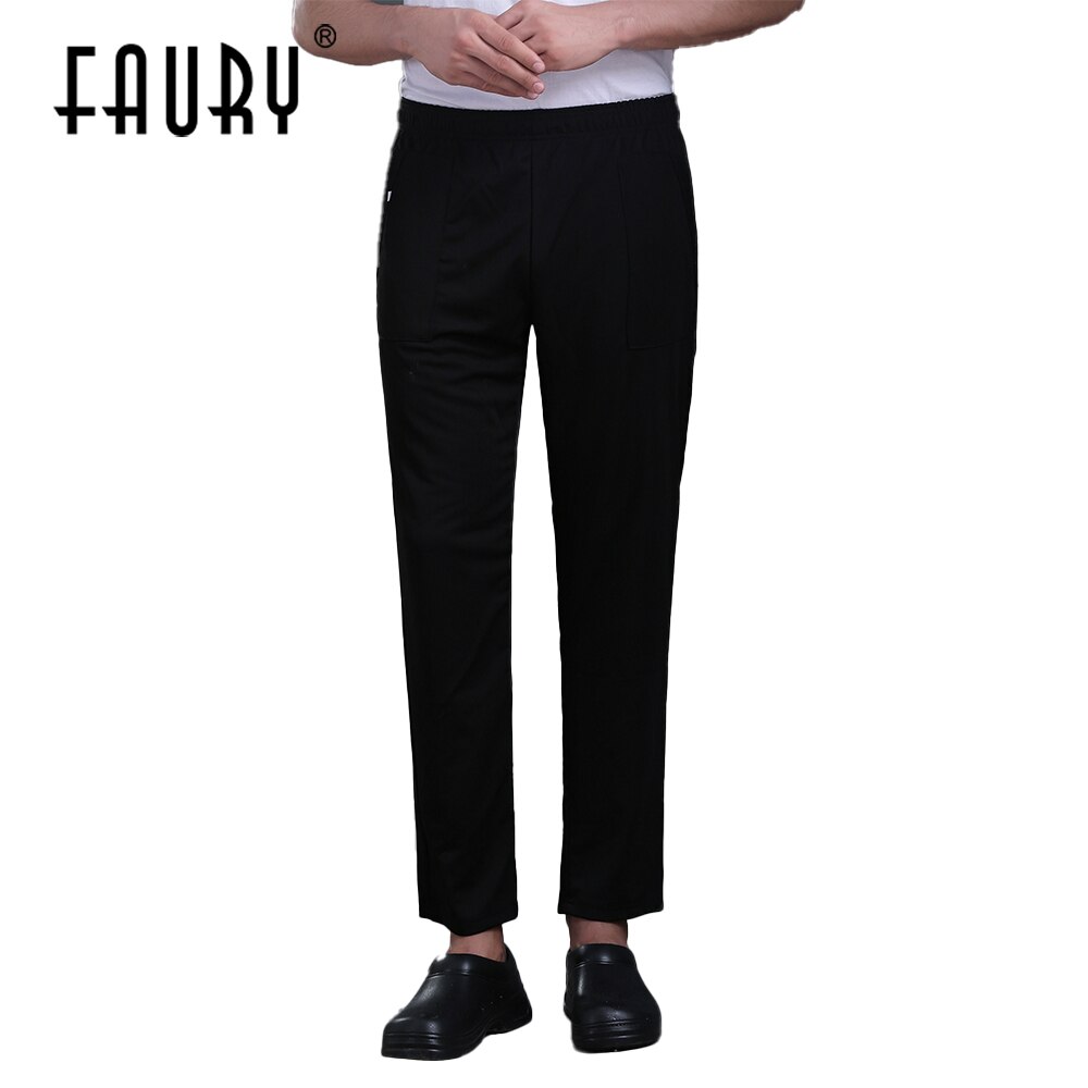 Chef Pants Stretch Elastic Pants Kitchen Restaurant Uniforms Hotel Work Wear Catering Waiter Cook Pants Chef Bottoms Trousers